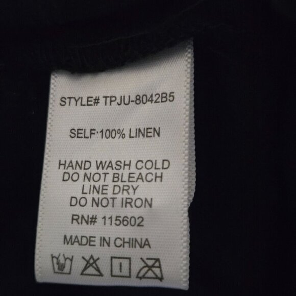 Skylar + Madison Black Wide Leg Spaghetti Strap 100% Linen Jumpsuit Size S - Picture 10 of 10